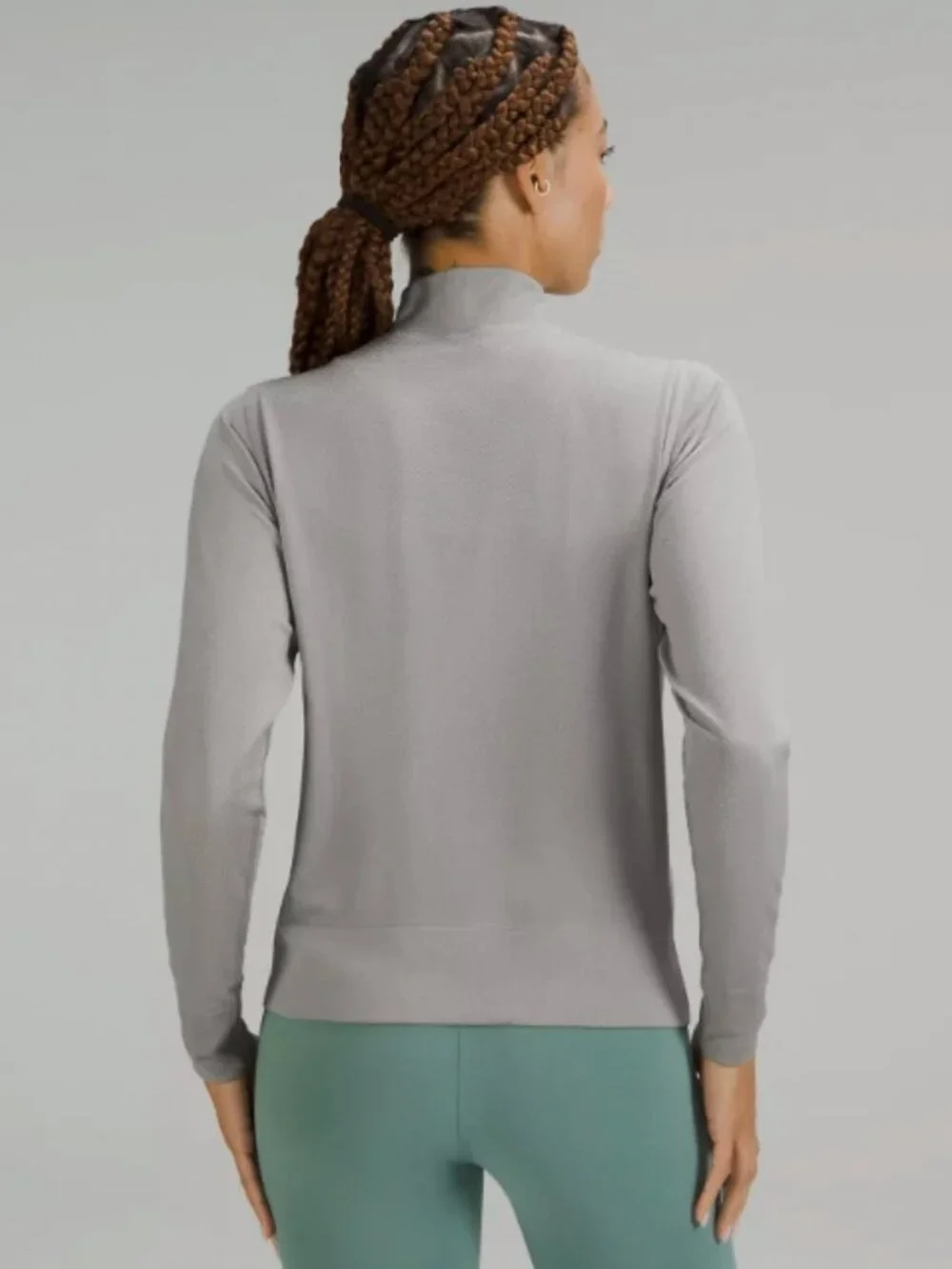 Lululemon Swiftly Relaxed Half Zip in Gull Grey/White - Size 6 - Picture 2 of 7